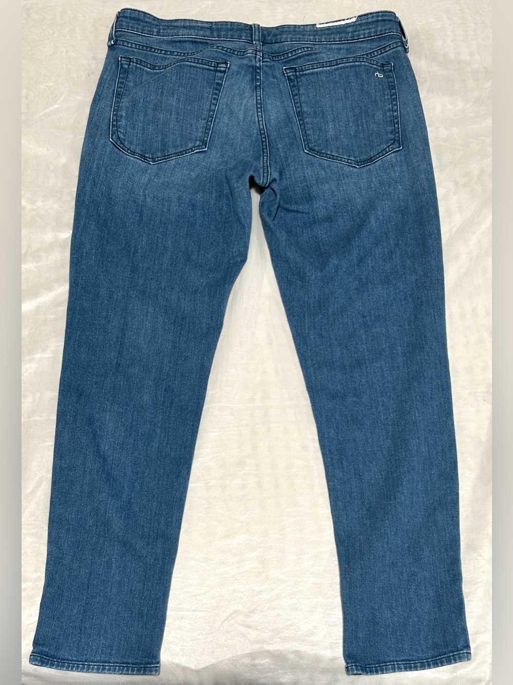 rag & bone Women's Light Blue Boyfriend Jeans with Subtle Pocket Logo